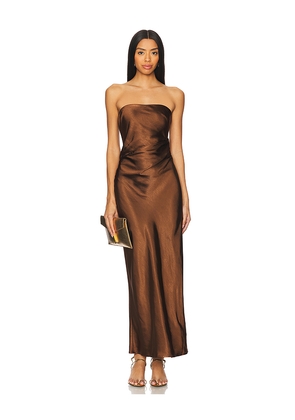 Runaway The Label x REVOLVE Kristine Dress in Chocolate. Size L. Also in XS, S, M.