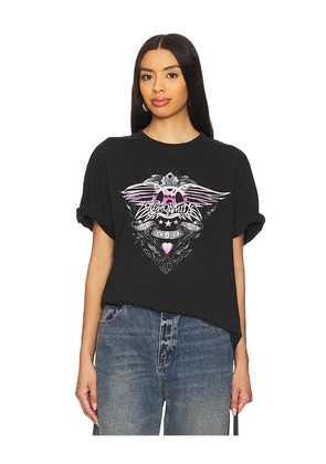 Philcos Aerosmith Pink Chrome Boxy Tee in Black. Size L. Also in S, XL/1X.