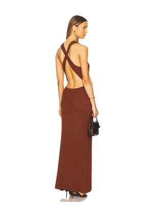 Sancia The Avery Knit Dress in Cognac. Size L. Also in S, XS, M, XL.