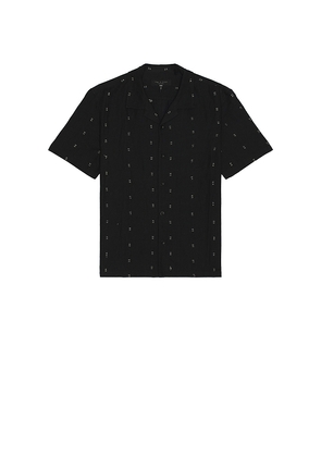 Rag & Bone Avery Embroiderd Linen Shirt in Black. Size L. Also in M, S.