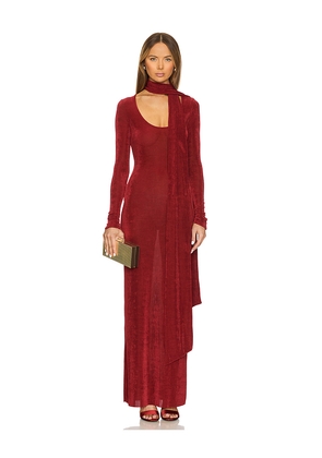 SEROYA Rashelle Maxi Dress in Burgundy. Size M. Also in XXS, XS, S.