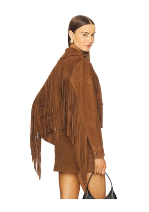 retrofete Vonda Suede Jacket in Brown. Size L. Also in XS, S, M, XL.