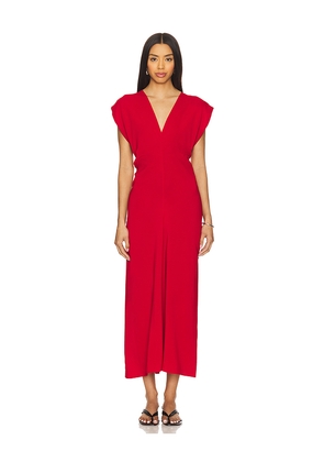 St. Agni Plunge Drape Dress in Red. Size M. Also in XS, S.