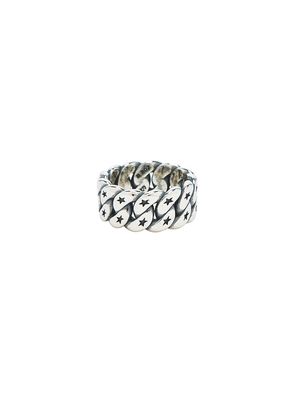 Two Jeys Cuban Monogram Ring in Metallic Silver. Size 16. Also in 18.