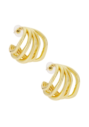 petit moments Sonoma Hoop Earrings in Metallic Gold.