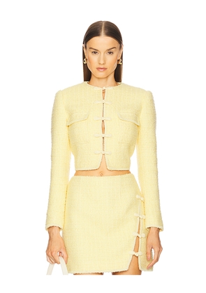 SAU LEE Abbie Tweed Jacket in Lemon. Size 0. Also in 2, 00, 4, 8, 12.