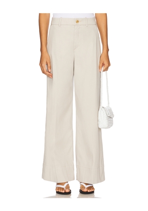 SPANX Stretch Twill Wide Leg Pant in Ivory. Size L. Also in M, S, XS.