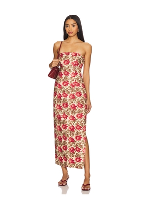 Posse Rosalie Strapless Dress in Red. Size L. Also in XS, S, M.