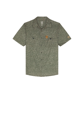 TOPO DESIGNS Retro River Shirt in Army. Size L. Also in S, XL/1X.
