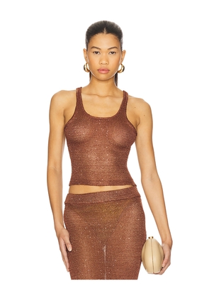 superdown Miranda Knit Top in Chocolate. Size L. Also in XS, S, M.