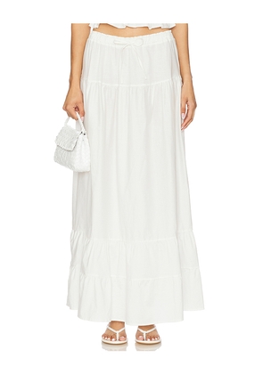 PEIXOTO Riley Maxi Skirt in White. Size L. Also in M, S, XL, XS.