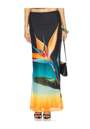 Runaway The Label Anna Maxi Skirt in Black,Blue. Size M. Also in XS, S.