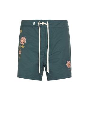 Rhythm Heritage Flower Swim Trunks in Green. Size 34. Also in 36.
