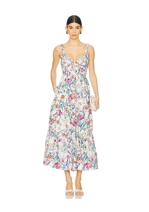 Steve Madden Eliora Dress in White,Blue. Size L. Also in M, S, XL, XS.