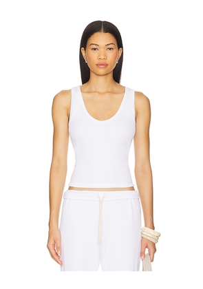 perfectwhitetee Hazel Waffle Tank Top in White. Size XL. Also in XS.