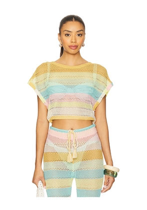 PQ Renee Crop Top in Blue,Yellow. Size M-L. Also in XS-S.