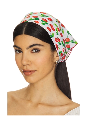 petit moments Cherry And Polka Dot Scarf Set in Cream,White.