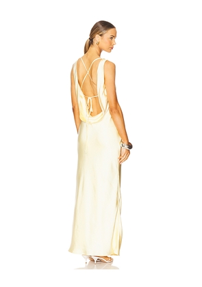 Runaway The Label Adair Maxi Dress in Lemon. Size L. Also in XS, S, M, XL.