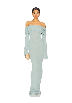 SEROYA Xenia Maxi Dress in Baby Blue. Size L. Also in XS, S, M.