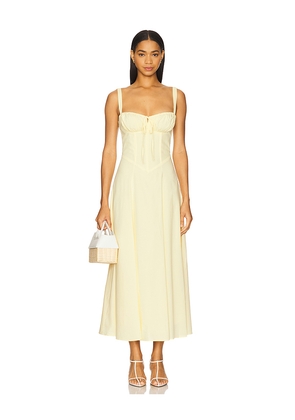 SNDYS Alessia Drop Waist Dress in Yellow. Size L. Also in XXS, XS, S, M, XL, XXL.