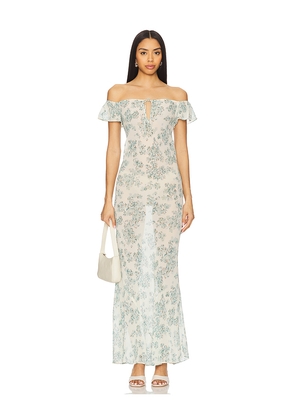 Stone Cold Fox x REVOLVE Camille Maxi Dress in Teal. Size L. Also in S, M, XL.