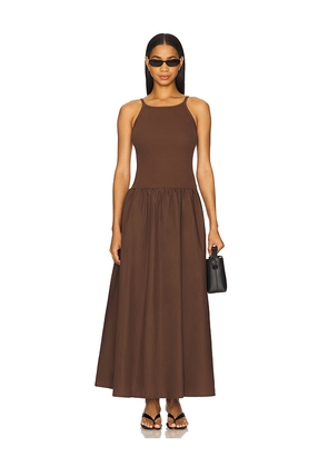 SNDYS Cruz Maxi Dress in Brown. Size M. Also in S.