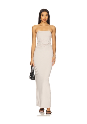 SNDYS Bonni Maxi Dress in Light Grey. Size M. Also in XS, S, XXL.