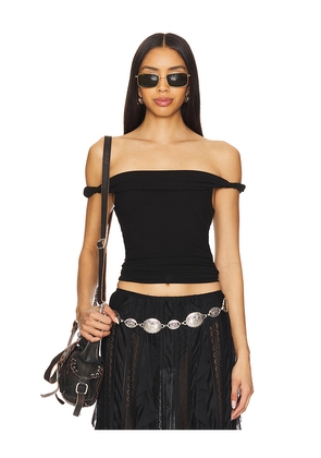 superdown Analiza Off The Shoulder Top in Black. Size L. Also in XS, XXS, S, M, XL.