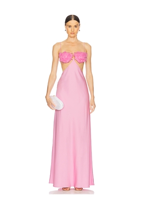 SELEZZA LONDON Everlyn Maxi Dress in Pink. Size S. Also in XS.
