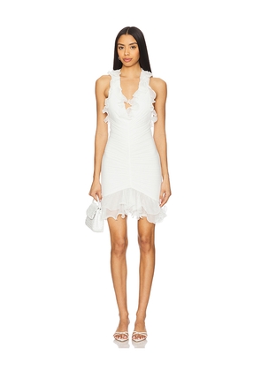 PatBO Plunge Mini Dress in White. Size 0. Also in 2, 4.