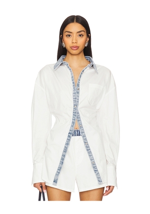 SEROYA Gill Oversized Shirt in White. Size L. Also in M.