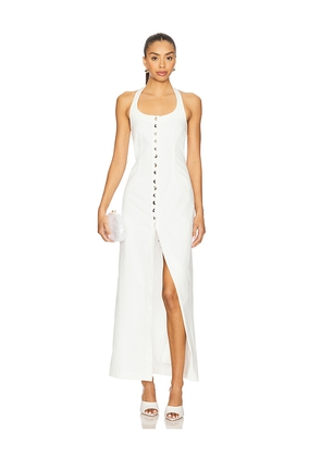 SELMACILEK Button Detail Midi Dress in White. Size M. Also in XS.