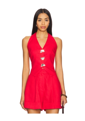 SELMACILEK Cut Out Vest in Red. Size M. Also in XS.