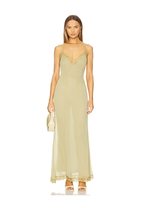 SNDYS Frida Maxi Dress in Sage. Size L. Also in M, S, XS.