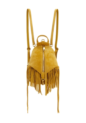 Rebecca Minkoff Convertible Mini Julian Backpack With Fringe in Tan.