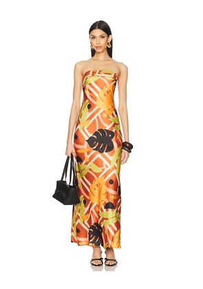 SEVEN WONDERS Sachi Maxi Dress in Orange. Size M. Also in XS, S.
