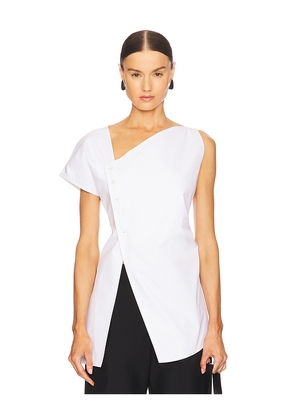 Rohe Asymmetrical Poplin Top in White. Size 34/2. Also in 36/4, 38/6.