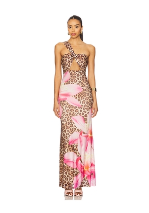 Runaway The Label Kyree Maxi Dress in Brown. Size M. Also in XS, S.