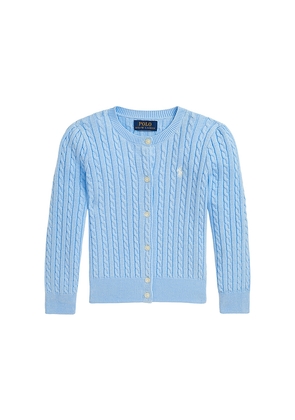 Polo Ralph Lauren Cable Knit Cardigan in Baby Blue. Size 4. Also in 2, 6.