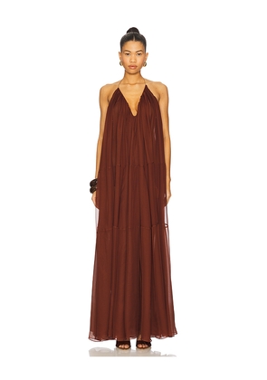 retrofete Arlet Chiffon Dress in Chocolate. Size S. Also in XXL.