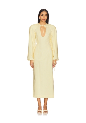 Rowen Rose Keyhole Maxi Dress in Lemon. Size 34/0. Also in 36/2, 38/4.