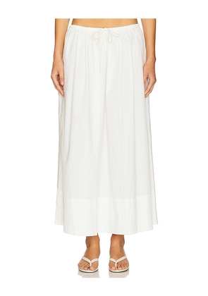 PISTOLA Noelle Poplin Maxi Skirt in White. Size L. Also in M, XL.