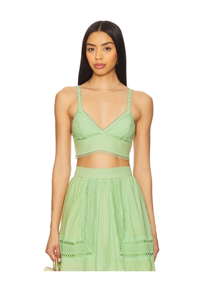 PEIXOTO Jasmine Crop Top in Green. Size M. Also in S, XS.
