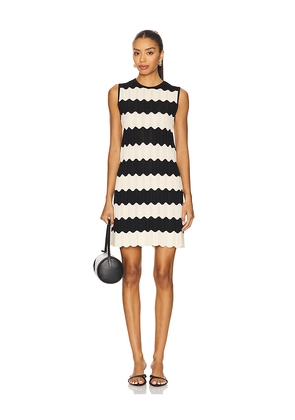 SIMONMILLER Moji Knit Mini Dress in Black,White. Size L. Also in S, XL.