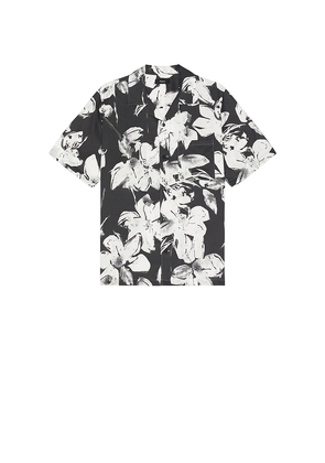 Theory Noll Brush Floral Shirt in Black. Size M. Also in S, XXL/2X.