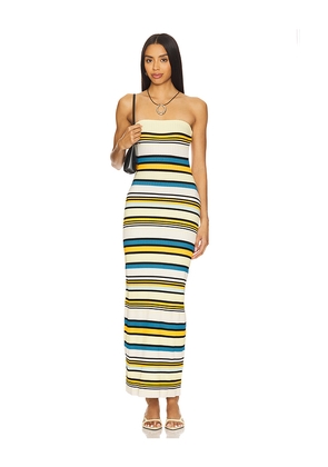Solid & Striped The Courtney Dress in Yellow,Blue. Size M. Also in S, XL, XS.
