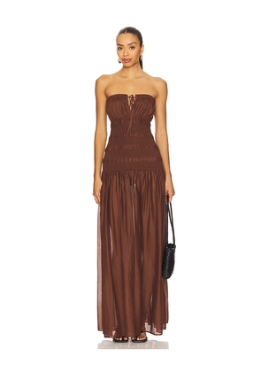 Tularosa Lucie Maxi Dress in Chocolate. Size L. Also in XS, S, M, XL.