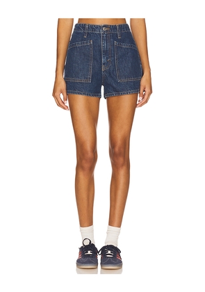 RE/DONE The Bender Short in Blue. Size 24. Also in 25, 26, 27, 28, 29, 30, 31, 32.