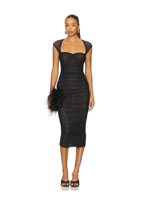 SEROYA Kylie Mesh Midi Dress in Black. Size M. Also in XXS, XS, S.