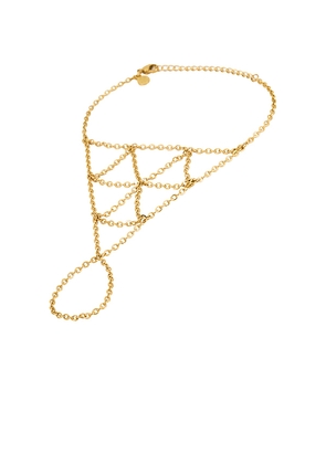 petit moments Boho Bay Hand Chain in Metallic Gold.